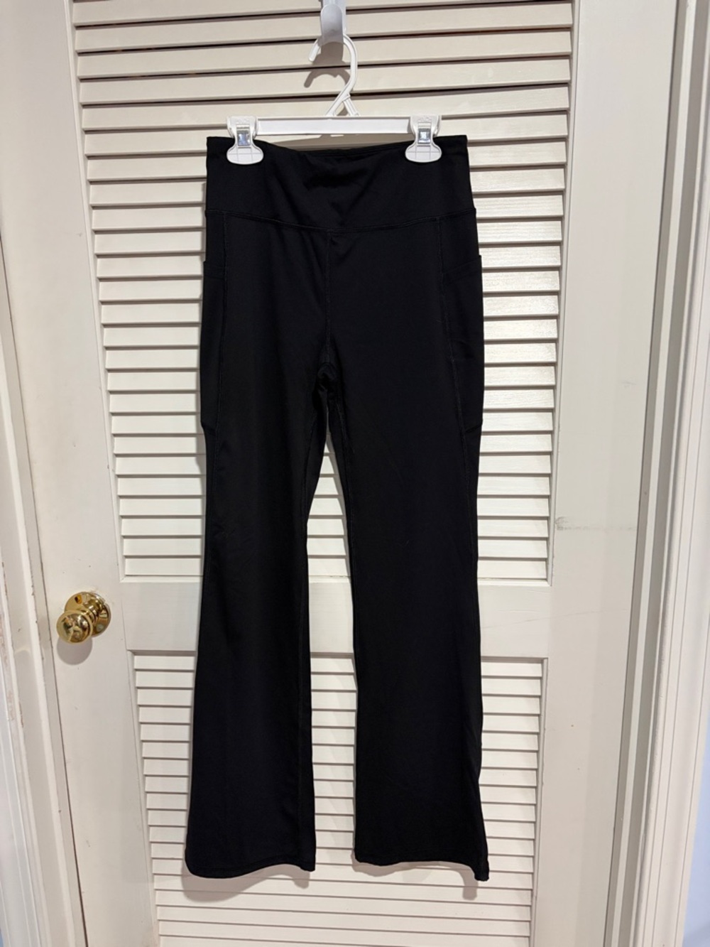 Kids Black Leggings with Flared Leg